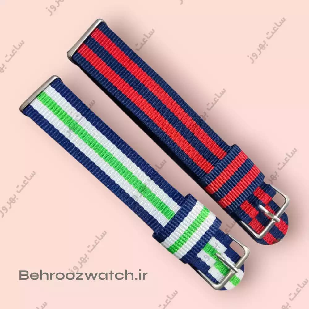 بند ساعت مچی برزنتی مدل ناتو چند رنگ NATO 20 MM.R
