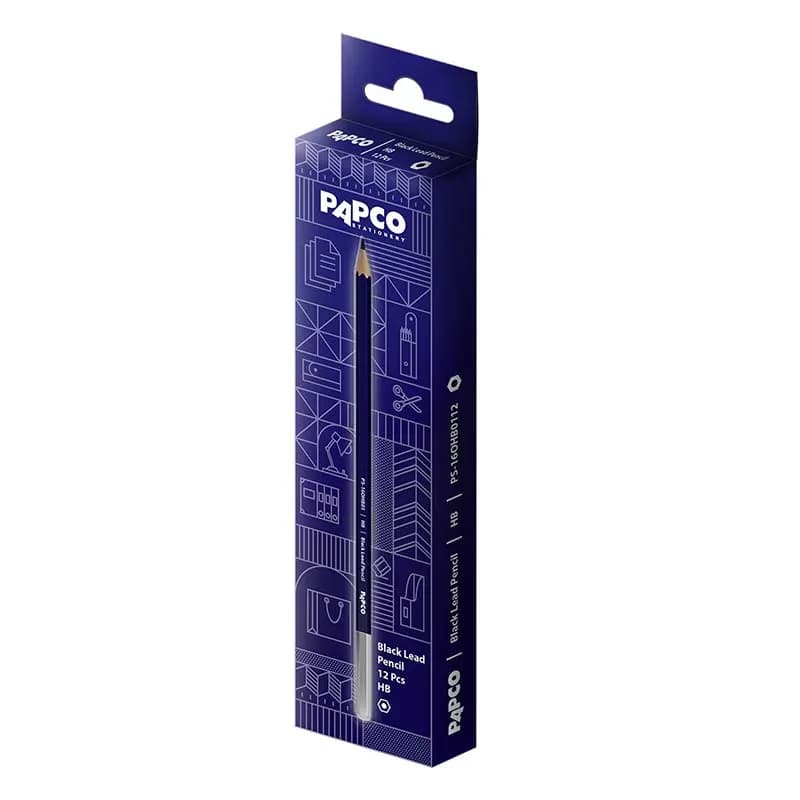 مداد مشکی پاپکو بسته 12 عددی پاپکو کد PS-16