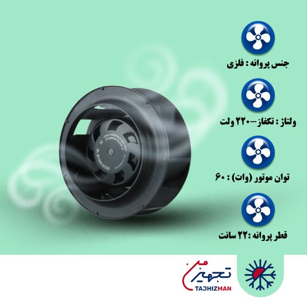 فن بکوارد حلزونی دمنده BEB-22/4V2S