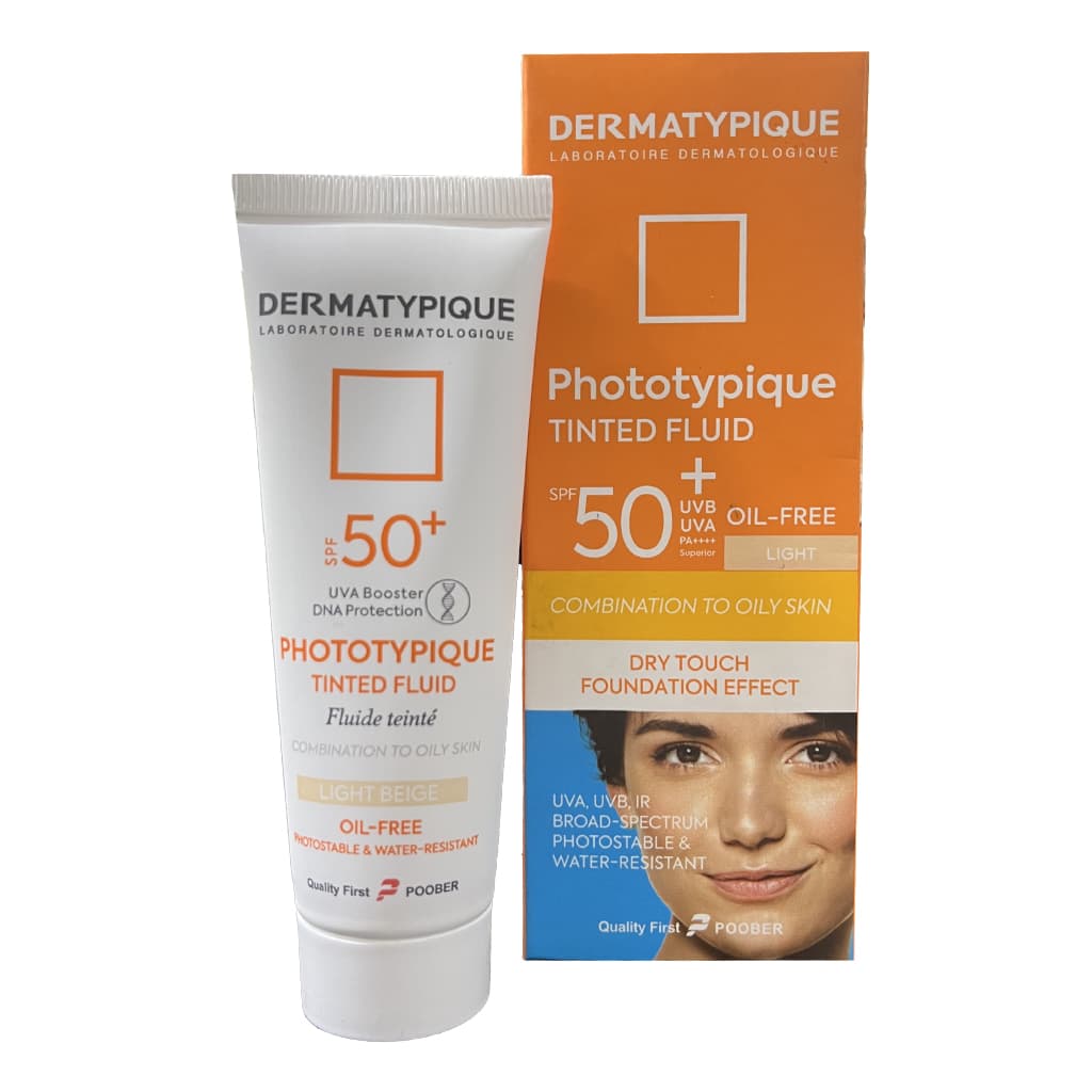 فلوئید ضد آفتاب درماتیپیک spf50 مناسب پوست چرب 50 میلی لیتر – رنگ روشن