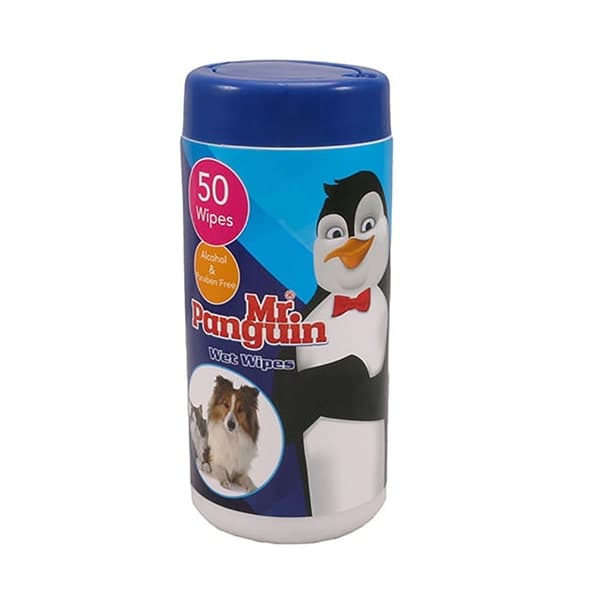 دستمال مرطوب استوانه‌ ای مستر پنگوئن 50 عددی Mr. Penguin Wet Wipes for Pets — تصویر ۷