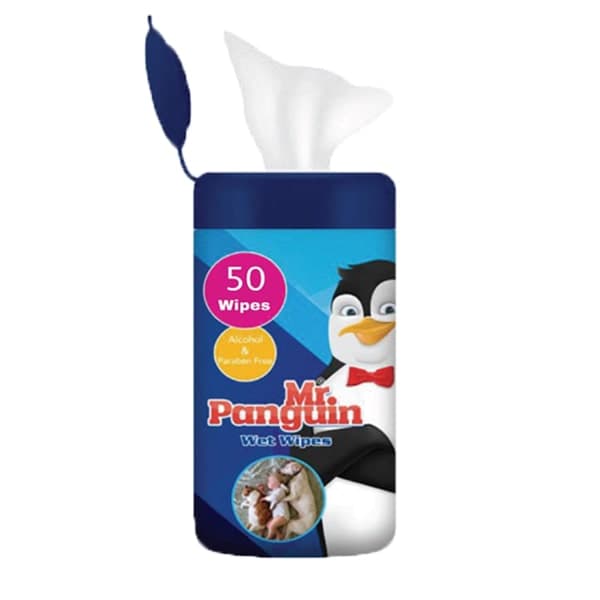 دستمال مرطوب استوانه‌ ای مستر پنگوئن 50 عددی Mr. Penguin Wet Wipes for Pets — تصویر ۸
