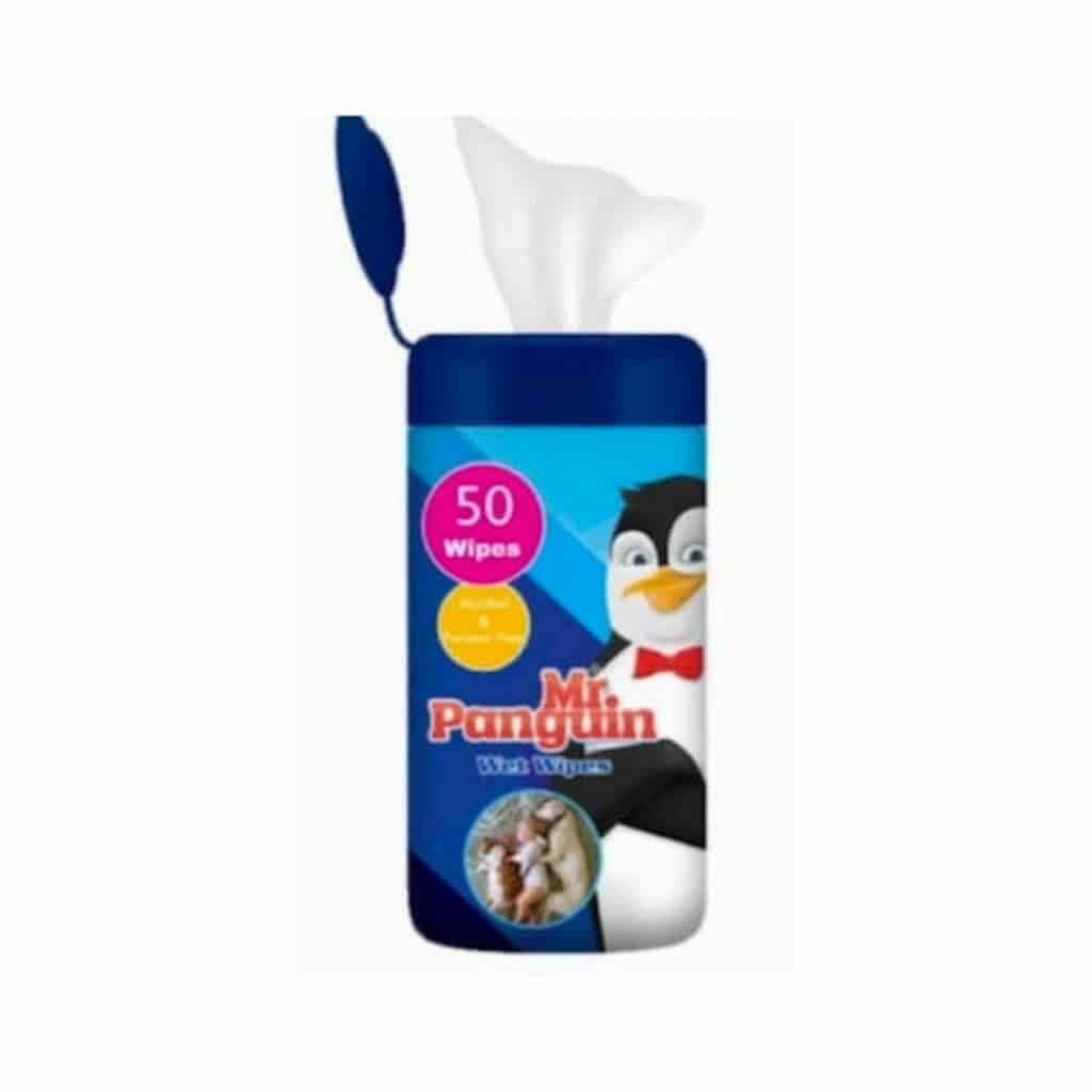 دستمال مرطوب استوانه‌ ای مستر پنگوئن 50 عددی Mr. Penguin Wet Wipes for Pets — تصویر ۳