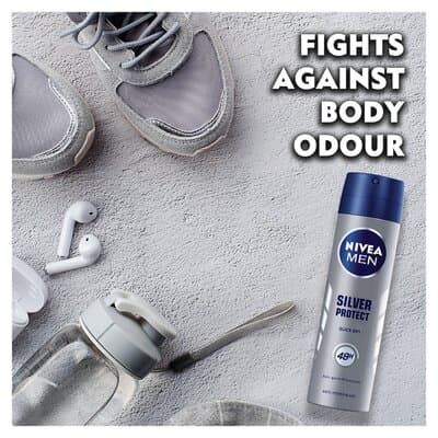 اسپری ضد تعریق دئودورانت بدن مردانه نیوآ مدل سیلور پروتکت Silver Protect حجم 150ml — تصویر ۲