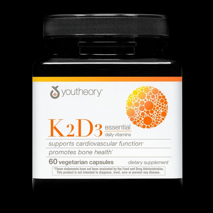 کپسول ویتامین Youtheory K2+D3 یوتئوری K2D3 (60 عددی)