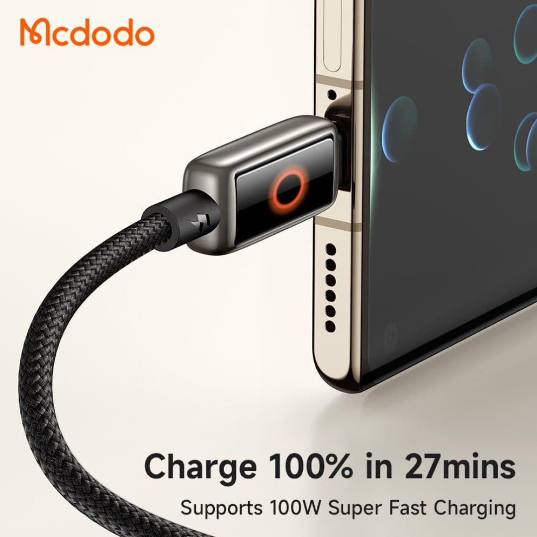 کابل شارژ سریع USB به تایپ سی 100 وات با قطع کن Mcdodo CA-665 — تصویر ۵