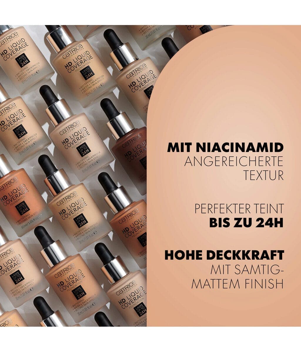 کرم پودر کاتریس Rose Beige سری HD مدل Liquid Coverage شماره 20 حجم 30ml — تصویر ۶