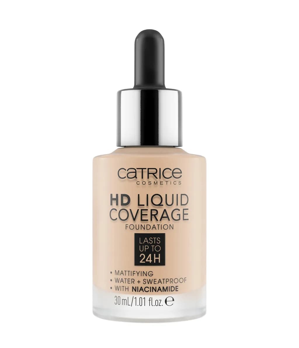 کرم پودر کاتریس Light Beige سری HD مدل Liquid Coverage شماره 10 حجم 30ml