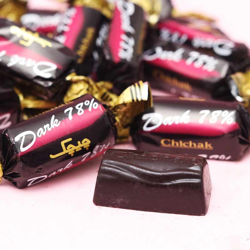 شکلات تلخ دو سر پیچ 78% چیچک
