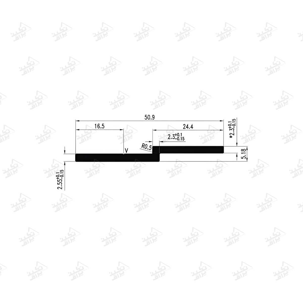 پروفیل هنگر شلف T فرم مشکی 3 متری فانتونی I271