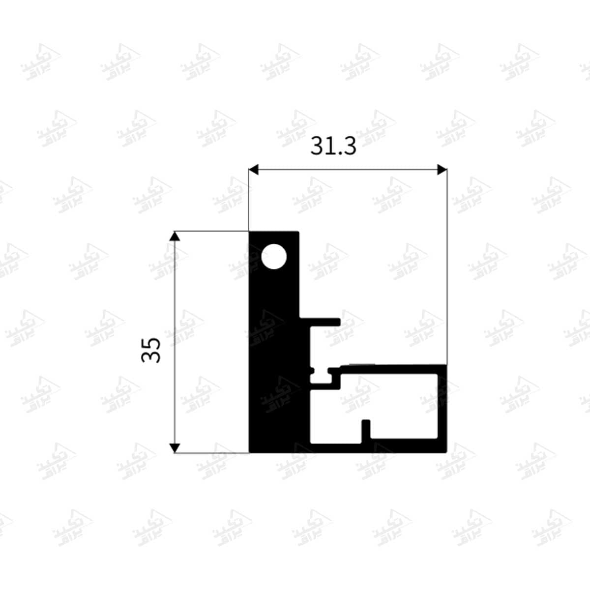 پروفیل عمودی شیشه کانادین 3 متری شامپاینی مات فانتونی مدل I291