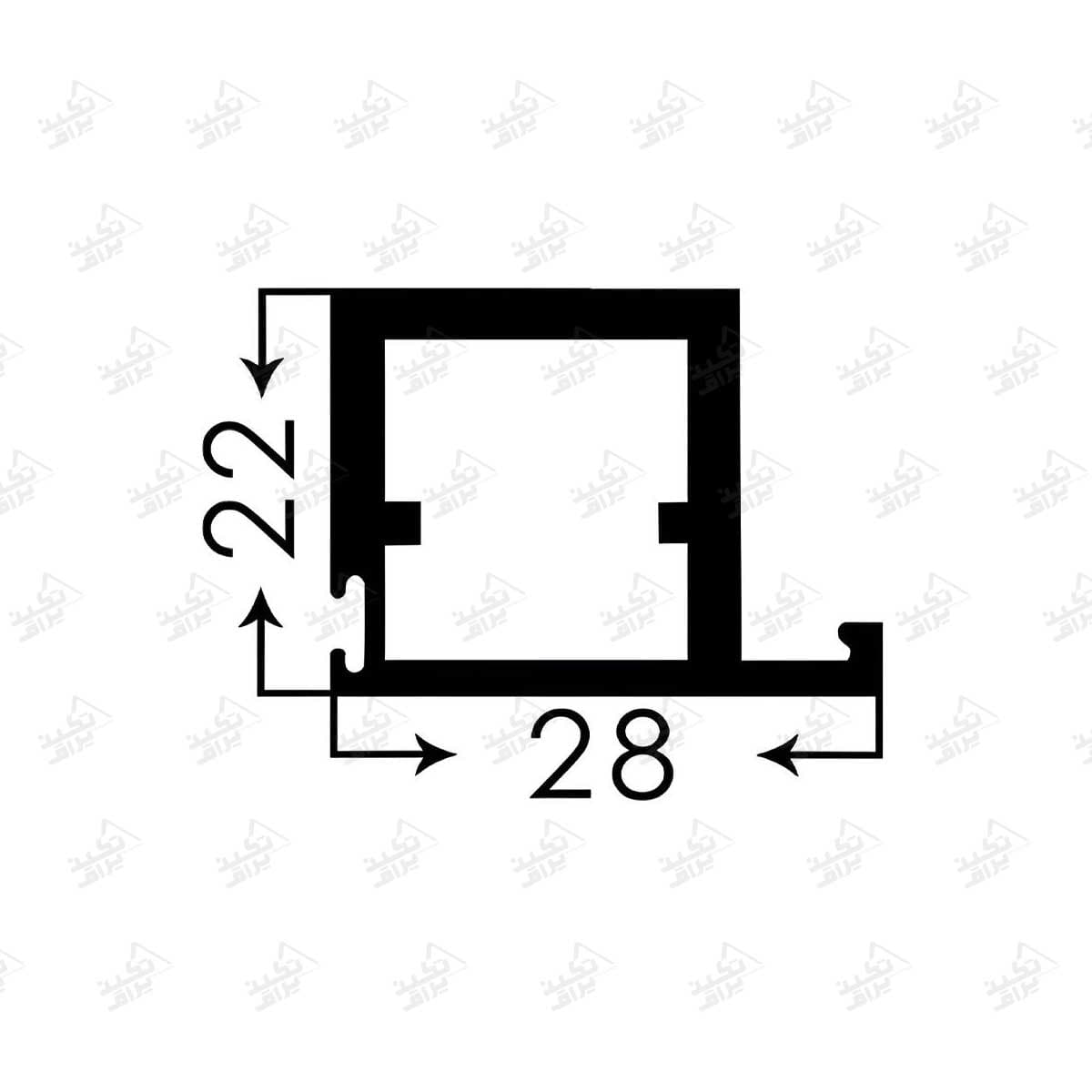 پروفیل عمودی شیشه پرشین 3 متری نوک مدادی فانتونی مدل I280 — تصویر ۳