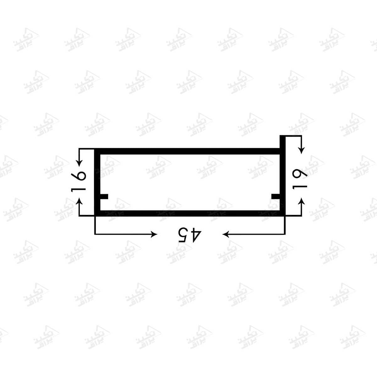 پروفیل شیشه ژرمن 4 متری مشکی فانتونی مدل I220 — تصویر ۲