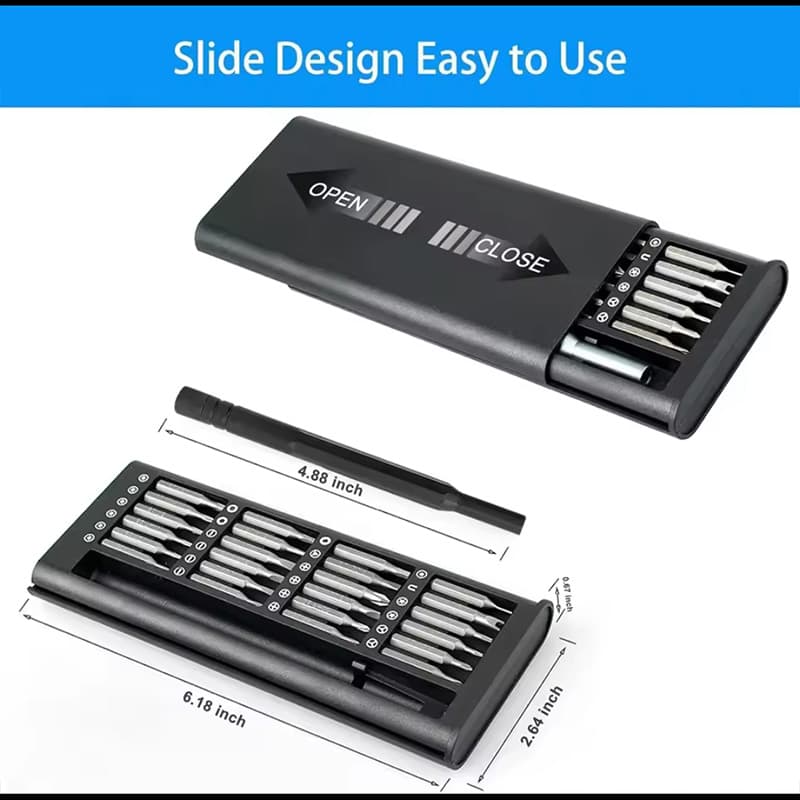 مجموعه پیچ گوشتی 25 پارچه حرفه ای مدل 6024A تعمیرات موبایل و لپ تاپ کد1838 — تصویر ۳