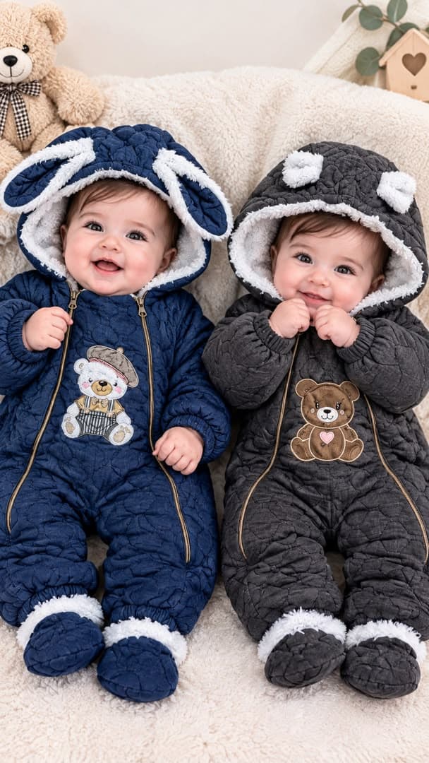 کد ۴۳۰۰ کاپشن سرهمی خرس کلاه دار