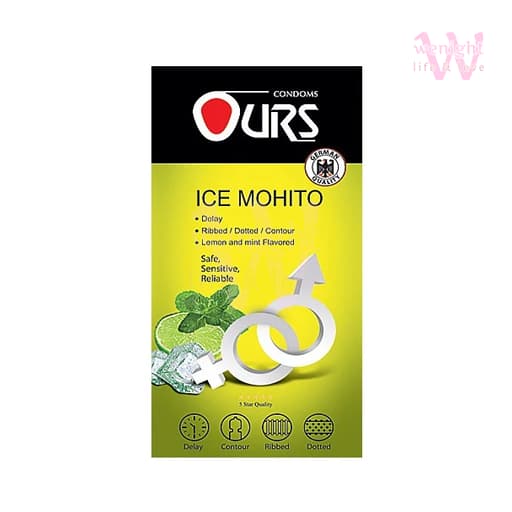 کاندوم تاخیری اورز آیس موهیتو بسته 12تایی | Ice Mohito Ours Condom