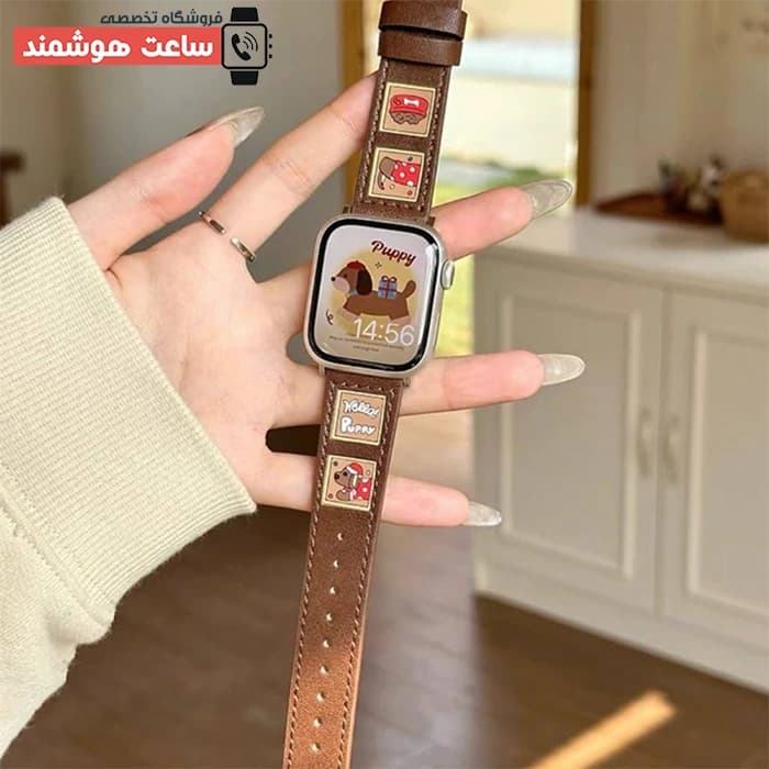 بند اپل واچ چرم هلو پاپی کد 20666 — تصویر ۴