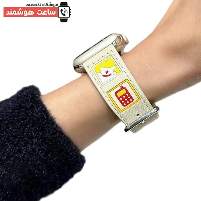 بند اپل واچ چرم هلو پاپی کد 20666 — تصویر ۵