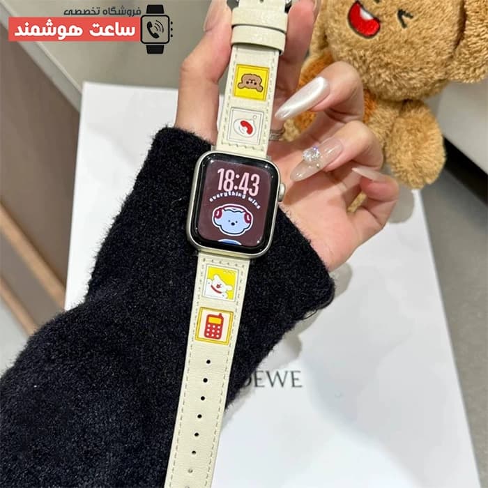 بند اپل واچ چرم هلو پاپی کد 20666 — تصویر ۶