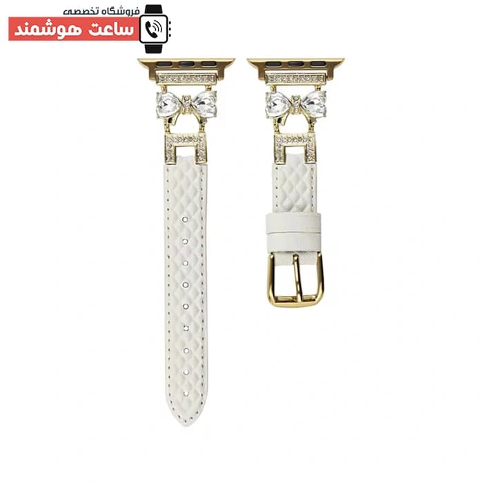 بند اپل واچ چرم دیاموند پاپیون کد 20640 — تصویر ۶