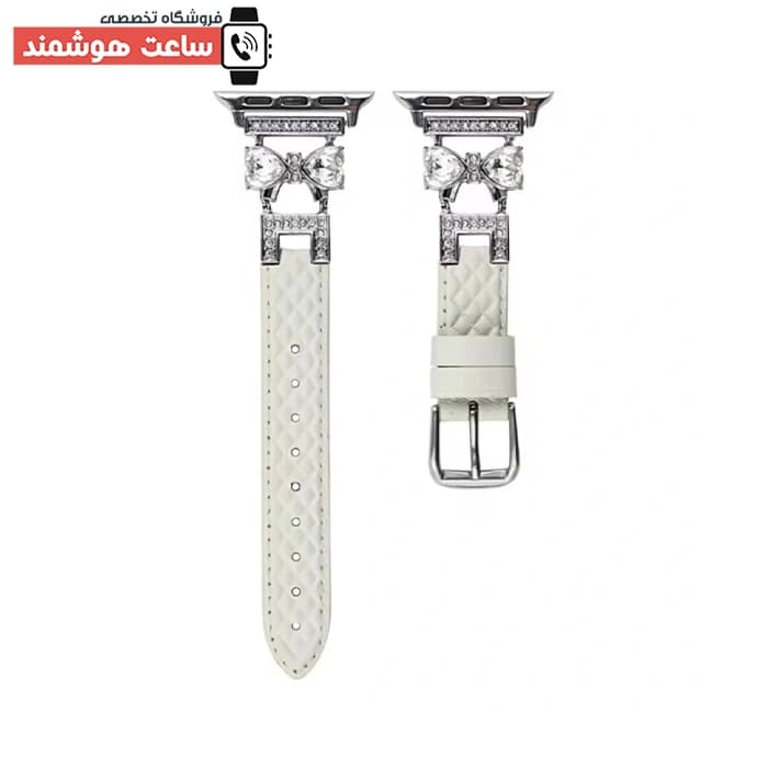 بند اپل واچ چرم دیاموند پاپیون کد 20640 — تصویر ۴