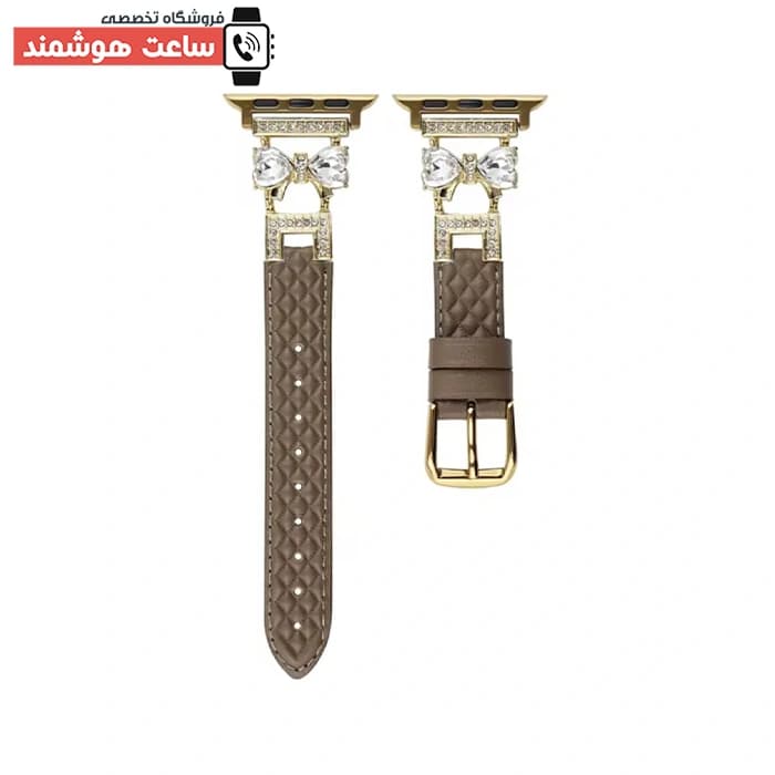 بند اپل واچ چرم دیاموند پاپیون کد 20640 — تصویر ۵
