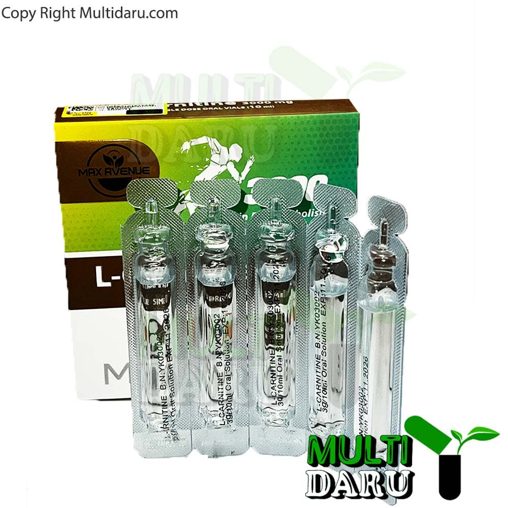 ویال خوراکی ال کارنتین 3000 میلی گرم مکس اونیو 10 عددی — تصویر ۳