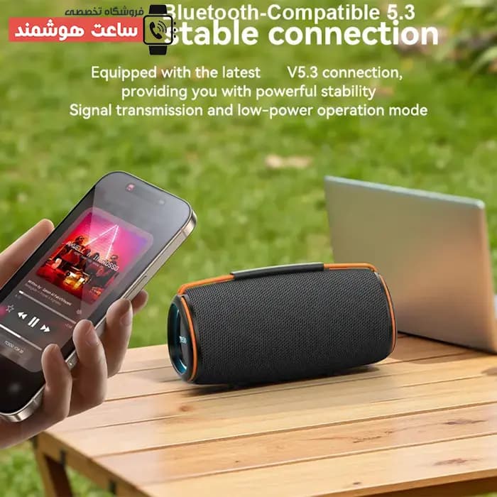 اسپیکر بلوتوثی بی سیم کوچک قابل حمل یسیدو Yesido YSW38 توان 30 وات فلش و رم خور — تصویر ۶