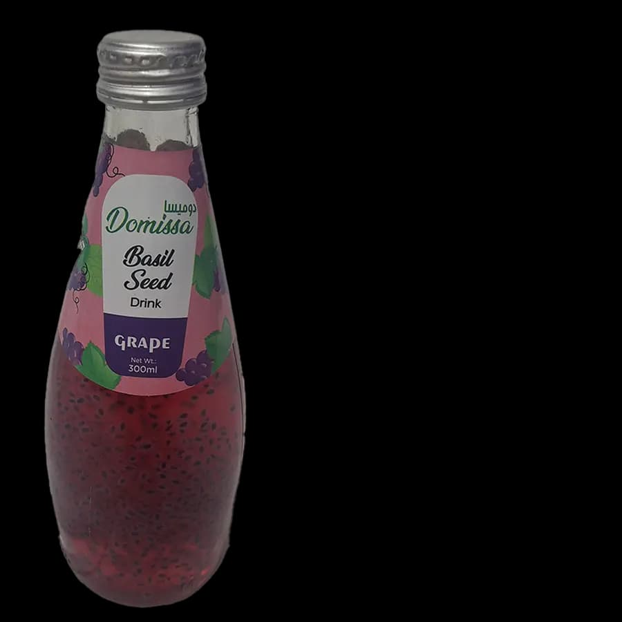 نوشیدنی تخم شربتی طعم انگور دومیسا (Domissa) 300 میل بسته 12 عددی