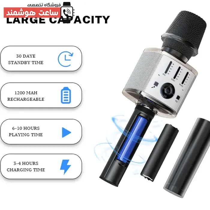 میکروفون کارائوکه و اسپیکر بی سیم شارژی قابل حمل یسیدو Yesido KR10 رم خور — تصویر ۶
