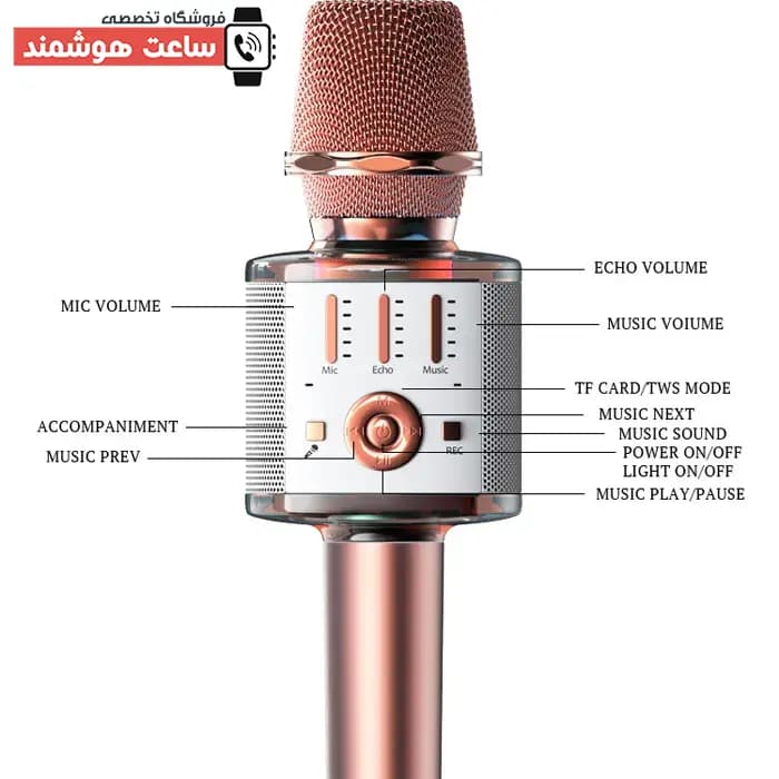 میکروفون کارائوکه و اسپیکر بی سیم شارژی قابل حمل یسیدو Yesido KR10 رم خور — تصویر ۸