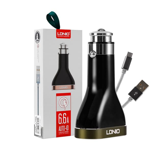 شارژر فندکی 4پورت فست شارژ LDNIO C701Q