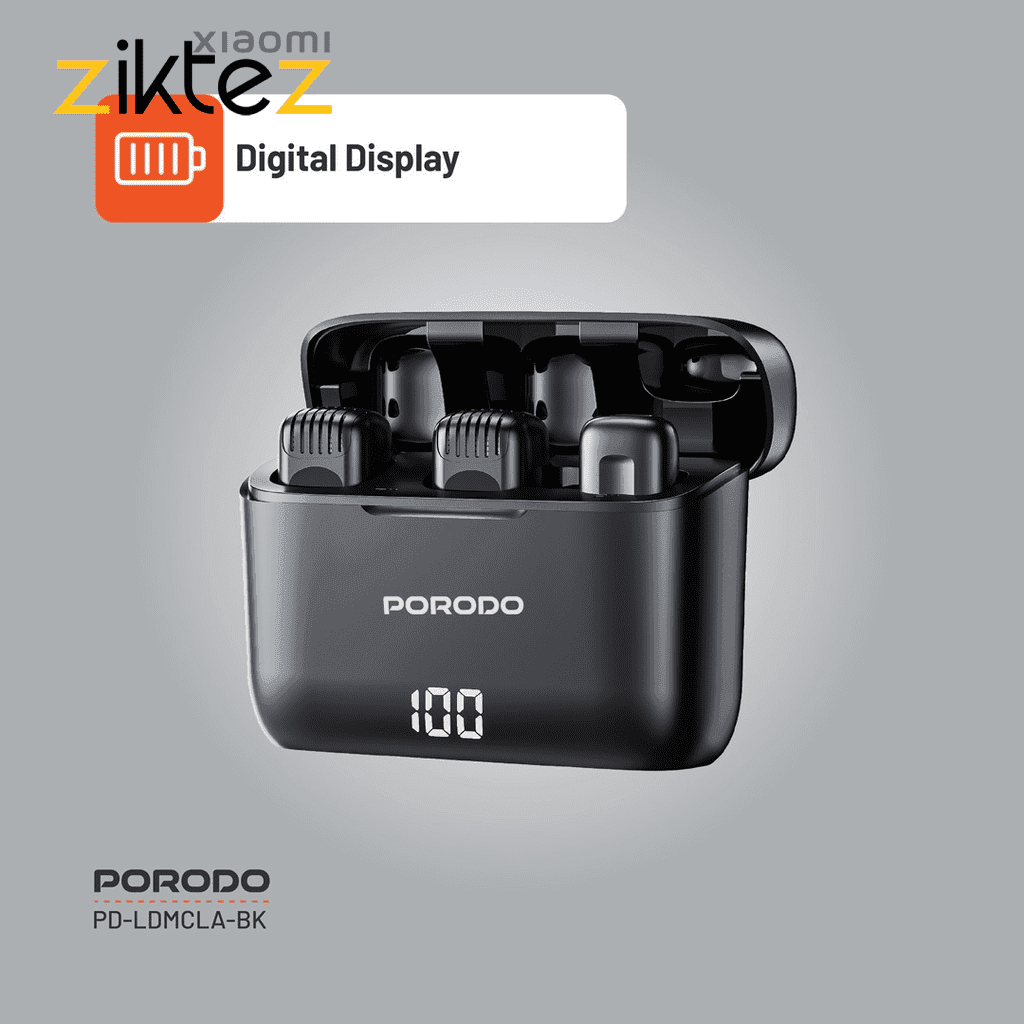 میکروفون بی سیم پرودو 2 فرستنده Porodo Lavalier Microphone PD-LDMCLA — تصویر ۶