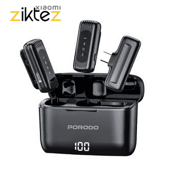 میکروفون بی سیم پرودو 2 فرستنده Porodo Lavalier Microphone PD-LDMCLA — تصویر ۲