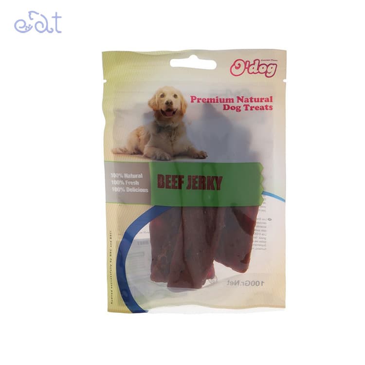 تشویقی سگ او داگ مدل نواری گوشت O’dog Beef Jerky وزن 100 گرم