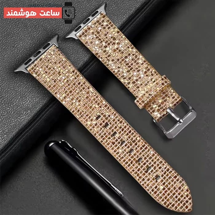 بند اپل واچ چرم سواروفسکی 2025 کد 20755 — تصویر ۳
