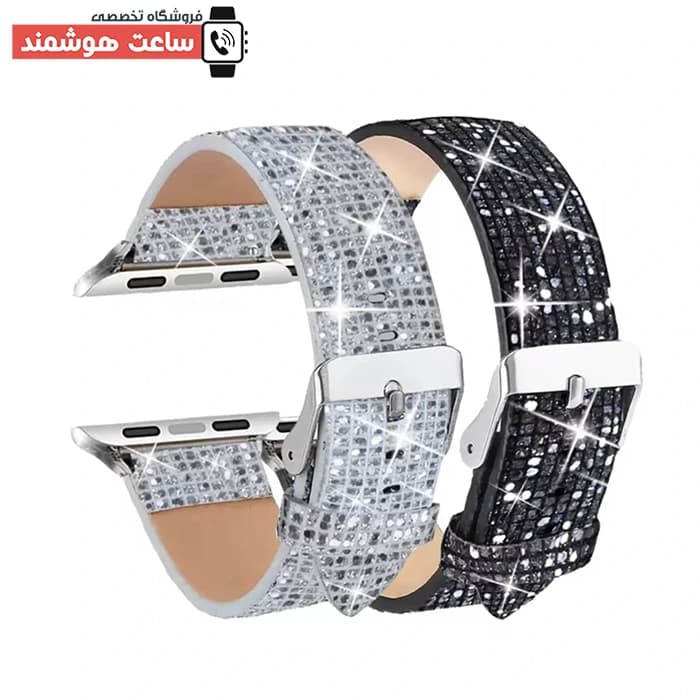 بند اپل واچ چرم سواروفسکی 2025 کد 20755 — تصویر ۶