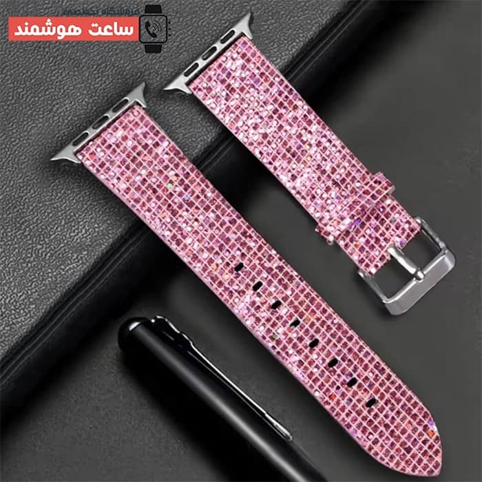بند اپل واچ چرم سواروفسکی 2025 کد 20755 — تصویر ۴