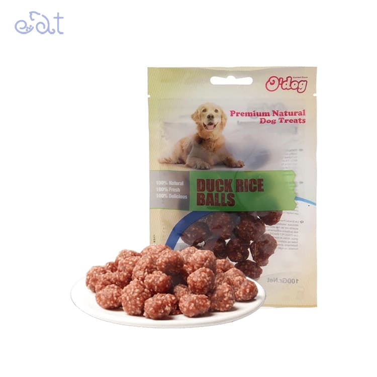 تشویقی سگ او داگ مدل اردک و برنج دمبلی O’dog Duck Rice Balls وزن 100 گرم — تصویر ۲