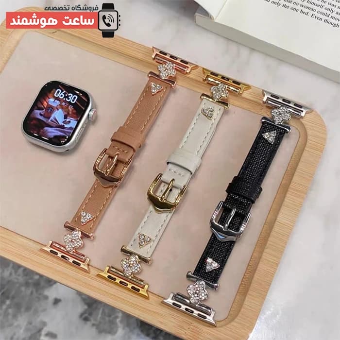 بند اپل واچ چرم ون کلیف ۴ کد 20761 — تصویر ۴