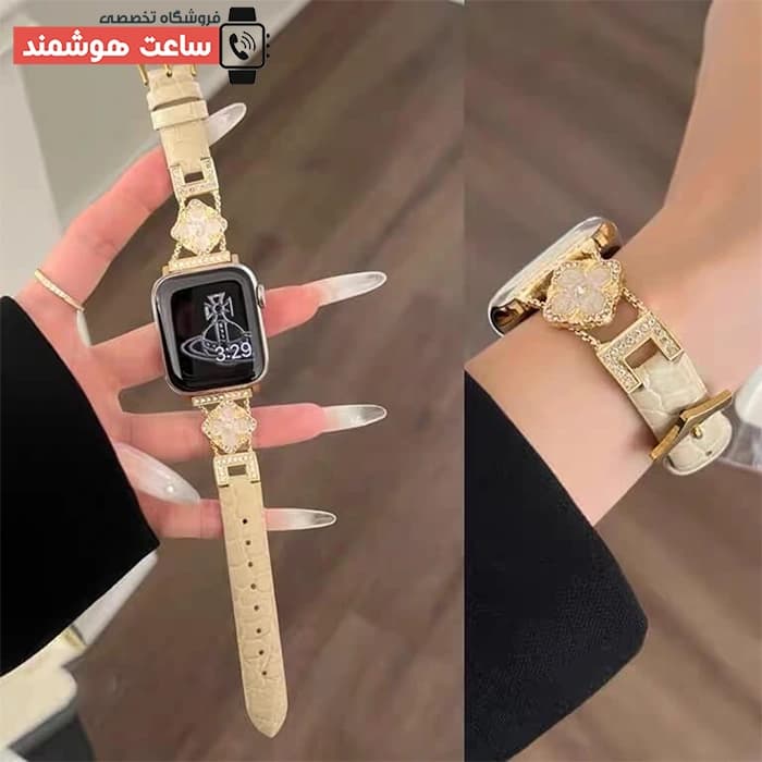بند اپل واچ چرم گل شنل 2 کد 20788 — تصویر ۸