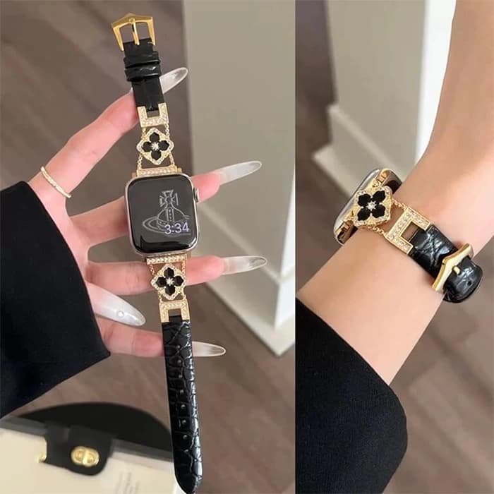 بند اپل واچ چرم گل شنل 2 کد 20788 — تصویر ۲