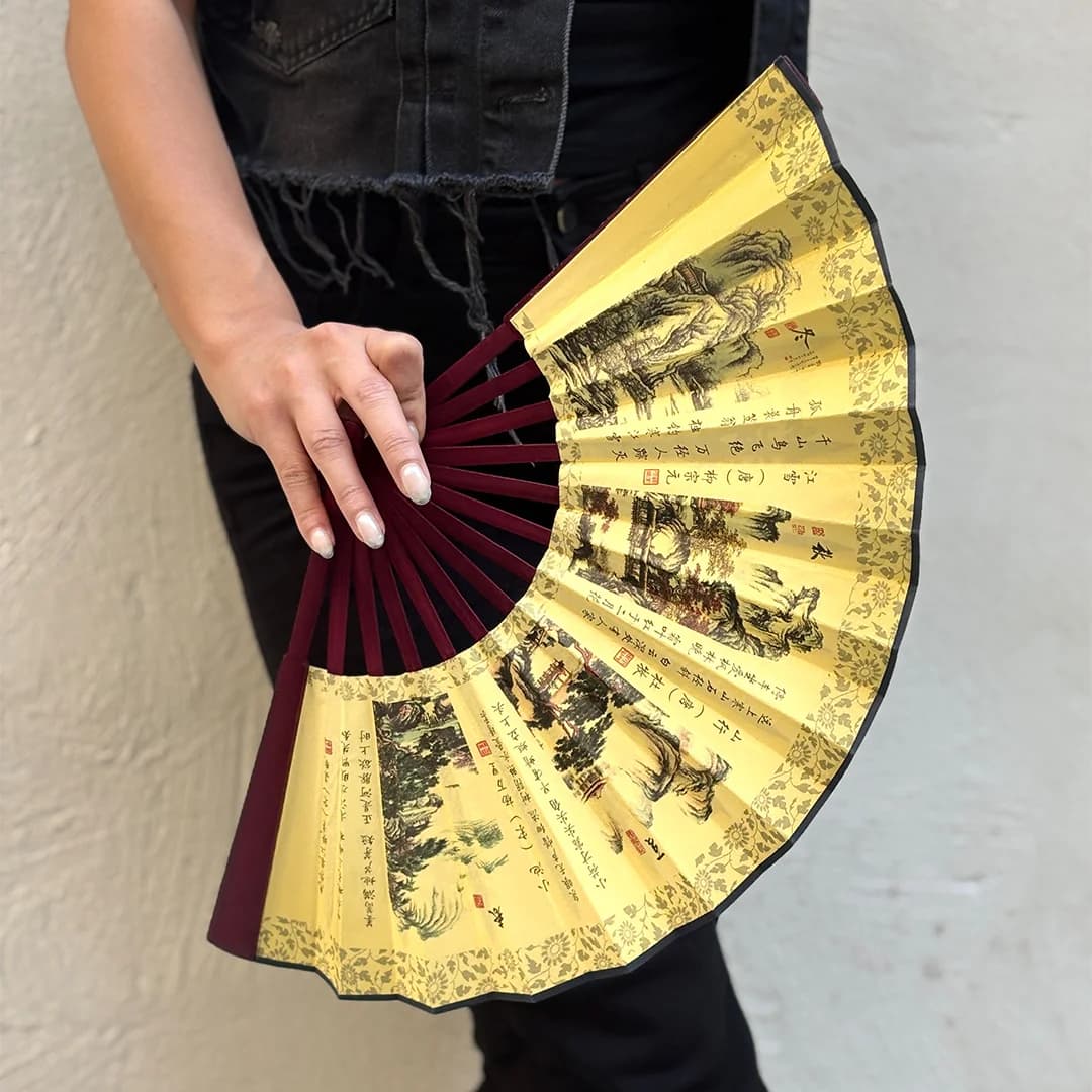 بادبزن دستی ژاپنی سایز متوسط — تصویر ۳