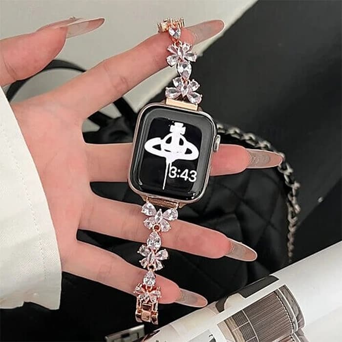 بند اپل واچ دیاموند گل و پروانه کد 20793 — تصویر ۲