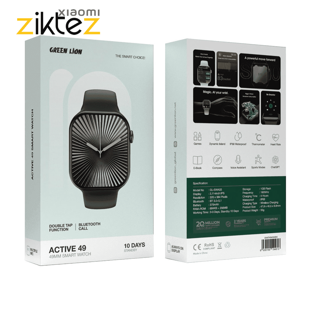 ساعت هوشمند طرح اپل واچ گرین لاین Green Lion Active 49 GNAT49MSW (اورجینال ارسال فوری) — تصویر ۴