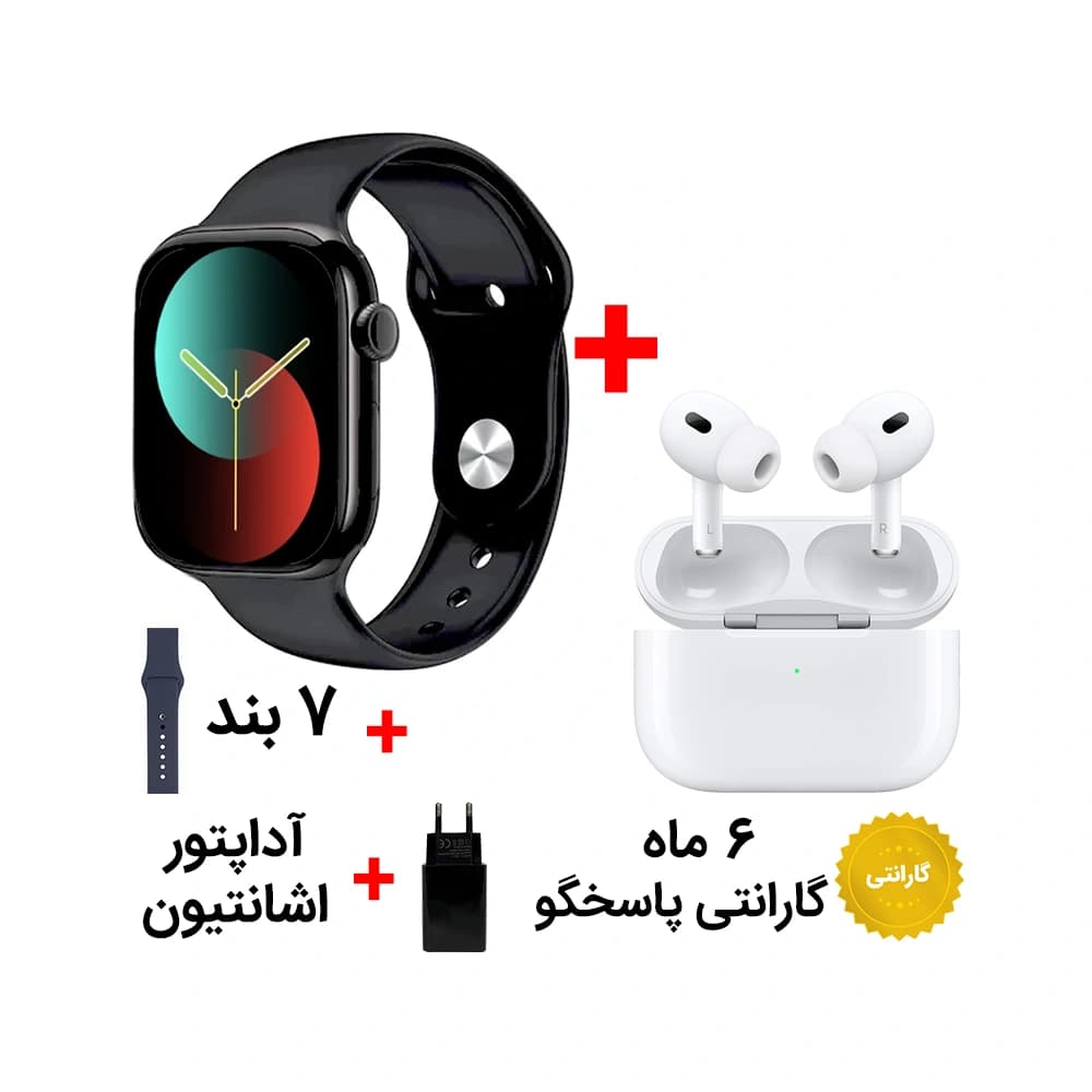 ساعت هوشمند اپل واچ KW93 Max با 7 بند و ایرپاد اپل و گارانتی