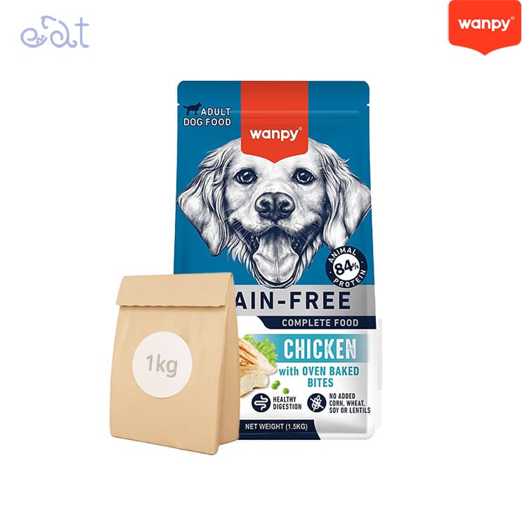 غذای خشک سگ ونپی با طعم مرغ مدل Wanpy Dog Dry Food Chiken بسته 1 کیلوگرمی