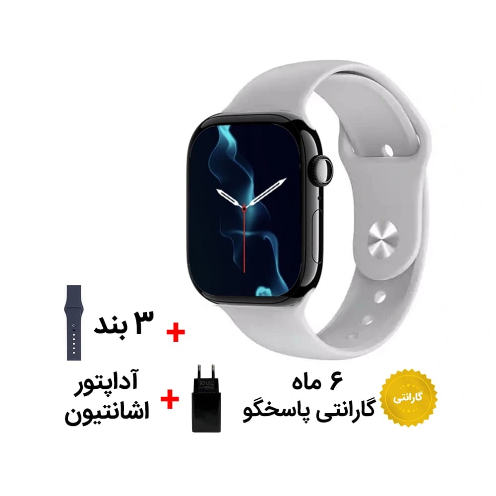 ساعت هوشمند اپل واچ KW90 Max با 3 بند برند KEQIWEAR