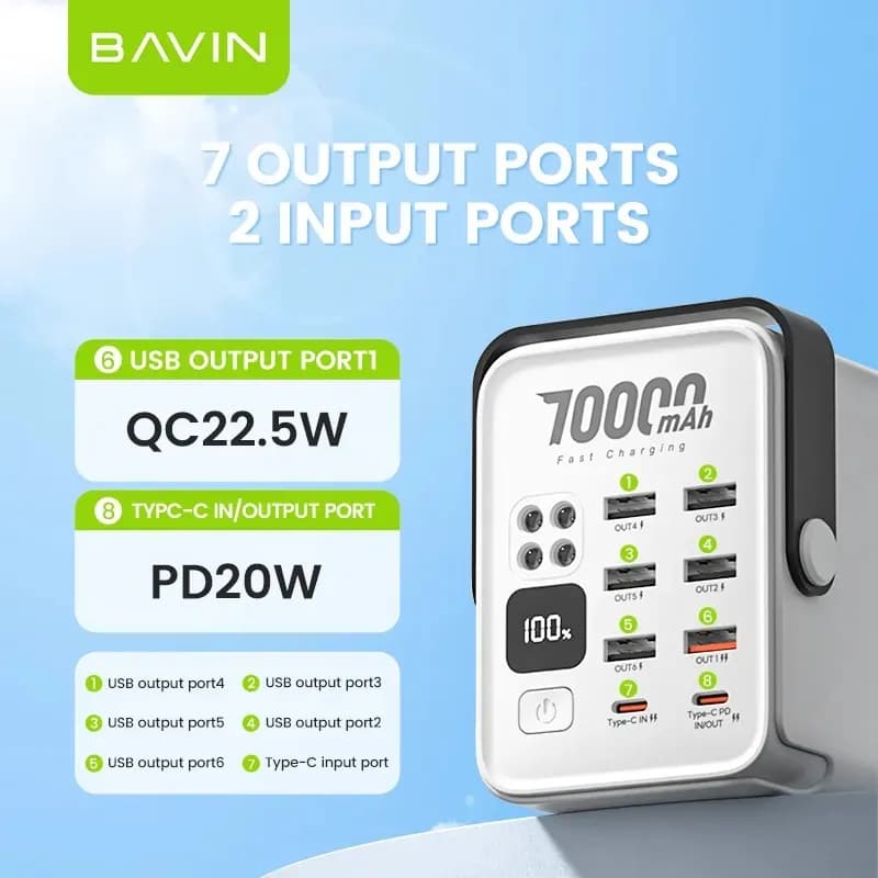پاوربانک 70000 باوین 22.5 وات Bavin PC1062S (اورجینال ارسال فوری) — تصویر ۱۰