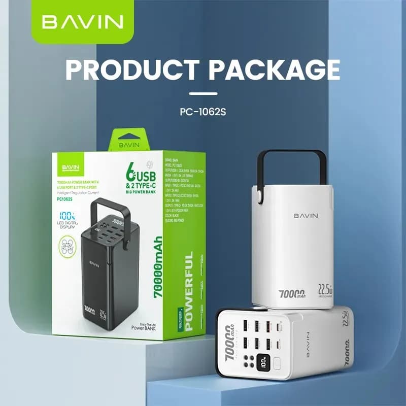 پاوربانک 70000 باوین 22.5 وات Bavin PC1062S (اورجینال ارسال فوری) — تصویر ۱۱